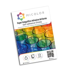 MICOLOR - Papel adhesivo brillante a4 115 g 50 hojas