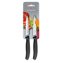 VICTORINOX - Juego Cuchillos Verdura color Negro. Hoja 10 cm.