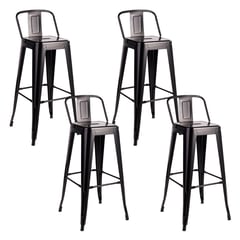 NOVAHUS - PACK DE 4 SILLA ALTA METAL TOLIX NEGRO