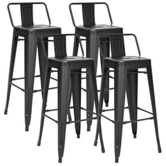 NOVAHUS - PACK DE 4 SILLA ALTA METAL NEGRO