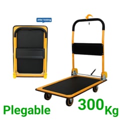 GENERICO - CARRO PLEGABLE DE CARGA 300 KG TIPO YEGUA DE ACERO AMARILLO