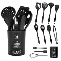 VIDITA - Set 12 Utensilios De Silicona De Cocina - Negro