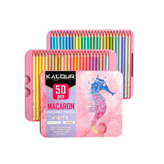 OFERTABKN - Set 50 Lapices Colores Macaron Arte Dibujo Caja Metálica