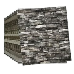 CRUSEC - Pack 10 Lamina Papel Mural Autoadhesivo 3d Color Gris