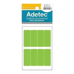 ADETEC - 80 Etiquetas Manual Rectangular Mix Fluor 20x50 Mm - 2193