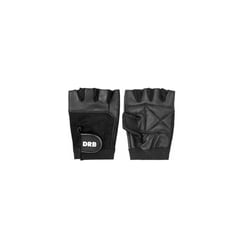 DRB - Guantes Fitness Cuero Spandex Negro Pesas Y Gimnasio