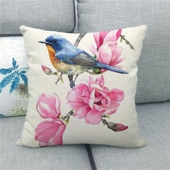 BJ HOGAR - Funda Cojín Sin relleno 44cmx44cm CJ20048 Flor Pajaro