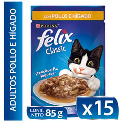 PURINA - Alimento húmedo FELIX® Adultos con Pollo e Hígado sobre 85g