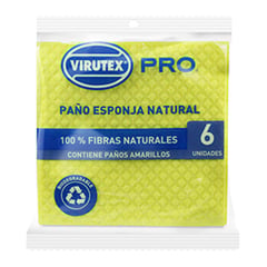 VIRUTEX - Paño Esponja Natural x 6 unidades