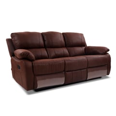 ROSEN - Sofá Reclinable Orson 3 Cuerpos Tela Manual Brandy