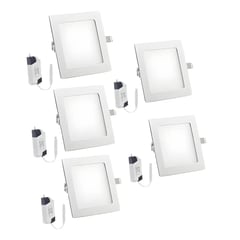 GENERICO - Pack X5 Foco Plafon Techo Lampara Cocina Led Interior Embutidos 18w