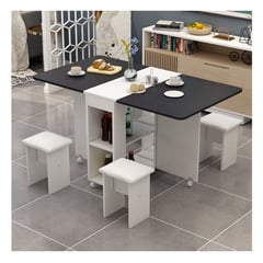 HOMER DESIGN - Comedor plegable multifuncional blanco y negro