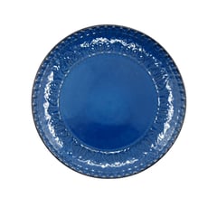 MOGA - Plato Loza Grande Playo Relieve azul 27x3cm