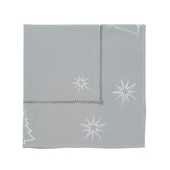 VELUTTI - Carpeta Mantel Bordada Navidad 85x85 Gris