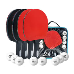 LOKI - Set 4 Paletas De Ping Pong Nivel Inicial + 8 Pelotas