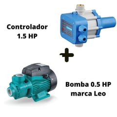 LEO - Bomba Agua Periferica Apm37 0.5 Hp + Controlador 1.5 Hp