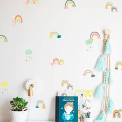 CREA TALLER - Arcoíris nubes Vinilo stickers deco muro dormitorio infantil