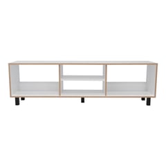 FMFURNITURE - RACK TV 70" CON 5 REPISAS FM-033B - BLANCO