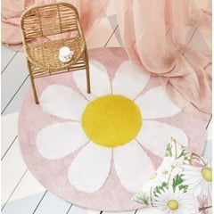 HOMER DESIGN - Alfombra Redonda Flor shaggy 80cm