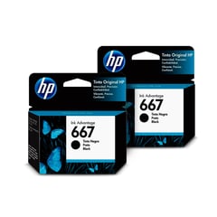 HP - 2 Tintas Tintas 667 Negras Genuinas 1115-2135-3635-3835 Civa