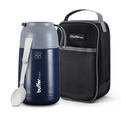 BUFFER FLASK - Termo Comida Y Liquido Multiproposito 630ml +cuchara - Azul