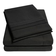 CASATUA - Sabana Hotel Ultra Suave + Funda Varias Medidas - Negro - 2 plazas