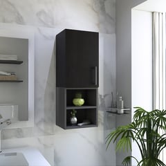 FMFURNITURE - MUEBLE AUXILIAR DE BAÑO MURO FM-002N - NEGRO