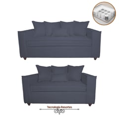 SITIAL HOME - Living Romeo 3 2 Sofá 3 y 2 Cuerpos Gris Azul Full Confort