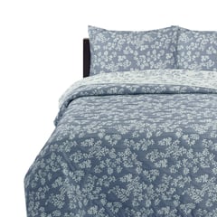 CHANTILLY - Cubrecama Jacquard Bordado 1.5 Plazas Azul