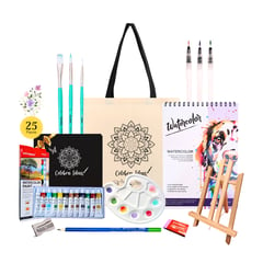 CELEBRA IDEAS - Set Arte Pintura Acuarelas c atril Kit de Arte y croquera