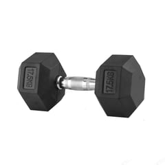 BASKO FITNESS - Fitness Mancuerna Hexagonal De Caucho Unidad 17,5 Kg