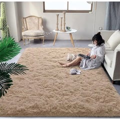 GENERICO - Alfombra Peludas Tipo Shaggy 240Cm X 200Cm Beige