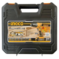 INGCO - Taladro Inalámbrico 20 V + 2 Baterías + Maleta Certificado SEC