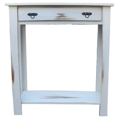 MARFELD MUEBLES - Mesa de arrimo blanco un cajon