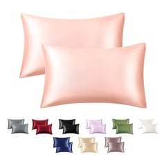 CASATUA - Funda Almohada Satin Seda Set X2 Unids - Rosa - 100x50