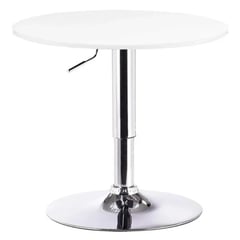 GENERICO - Mesa de Bar Altura Regulable 60cm Diámetro Blanca