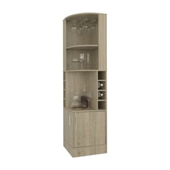 FMFURNITURE - BAR ESQUINERO SOPORTE PARA COPAS FM-001C - CAFE CLARO