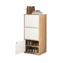 GENERICO - Organizador De Zapatos Gabinete 3 Puertas Color Arce Con Blanco