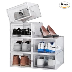 CARRY ALL - Pack 6 Cajas Organizadoras Zapatos Ropa Varios Apilables Plegables (S)