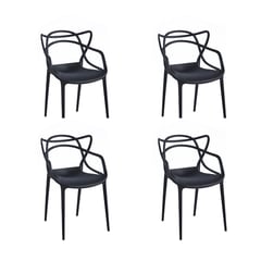 KLIK - Pack de 4 sillas de terraza o comedor Master - Negras