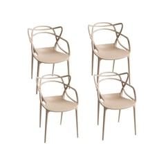 KLIK - Pack de 4 sillas de terraza o comedor Master - Beige