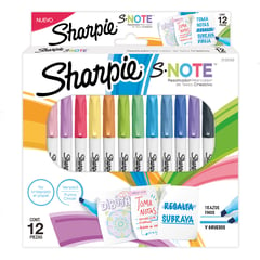 SHARPIE - Destacadores Note Set 12 Tonos Pasteles