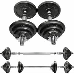 GENERICO - Set Mancuernas 20kg con extensor para barra recta