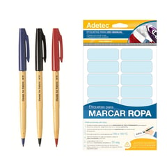 PENTEL - 3 Marcadores Permanentes M10 Pentel+ 36 Etiquetas De Ropa