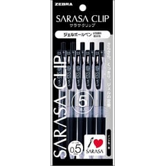 ZEBRA - Set 5 Lapices Sarasa Clip 0.5mm Gel Negra - Japonés