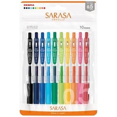 ZEBRA - Set 10 Lapices Sarasa Clip 0.5 mm Gel 10 Colores