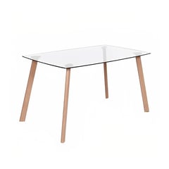 KLIK - Mesa de Comedor Vidrio Rectangular Nórdica 140x90 cm