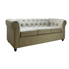 MUEBLES NATIVA - Sofa Chesterfield 200x90x75 Beige