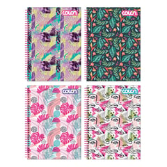 COLON - Pack 4 Cuadernos Universitarios Triple Colón Femenino 150Hj