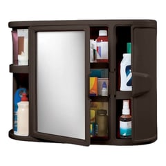 RIMAX - Gabinete Para Baño Con Espejo Wengue 59.8x19.3x46.5 cm